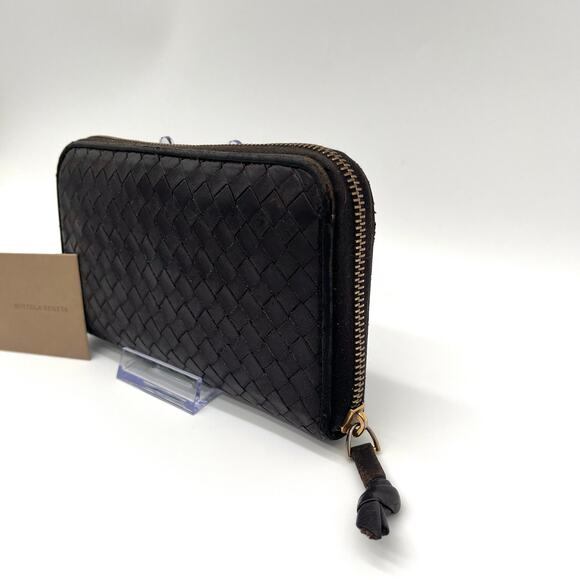 BOTTEGA VENETA Intrecciato Woven Leather Zip-Around Long Wallet - Picture 5 of 15